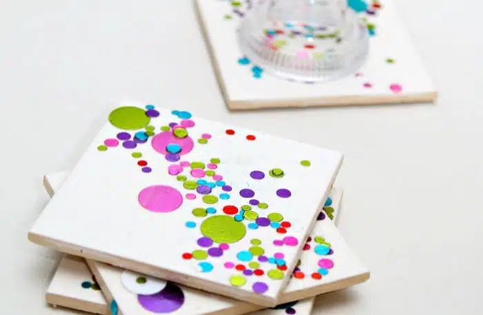 Quick DIY Confetti Coasters Gift Idea