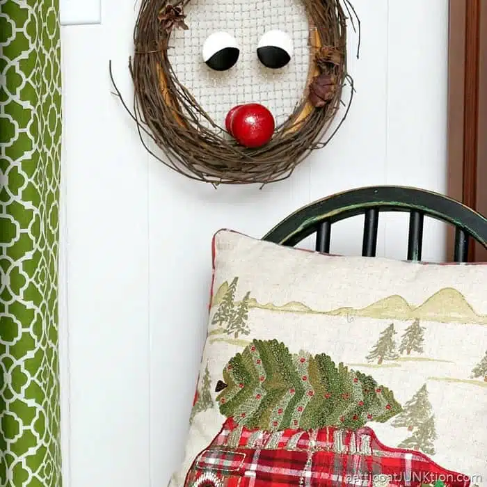 Rudolph the Red Nosed Reindeer DIY Christmas Wreath