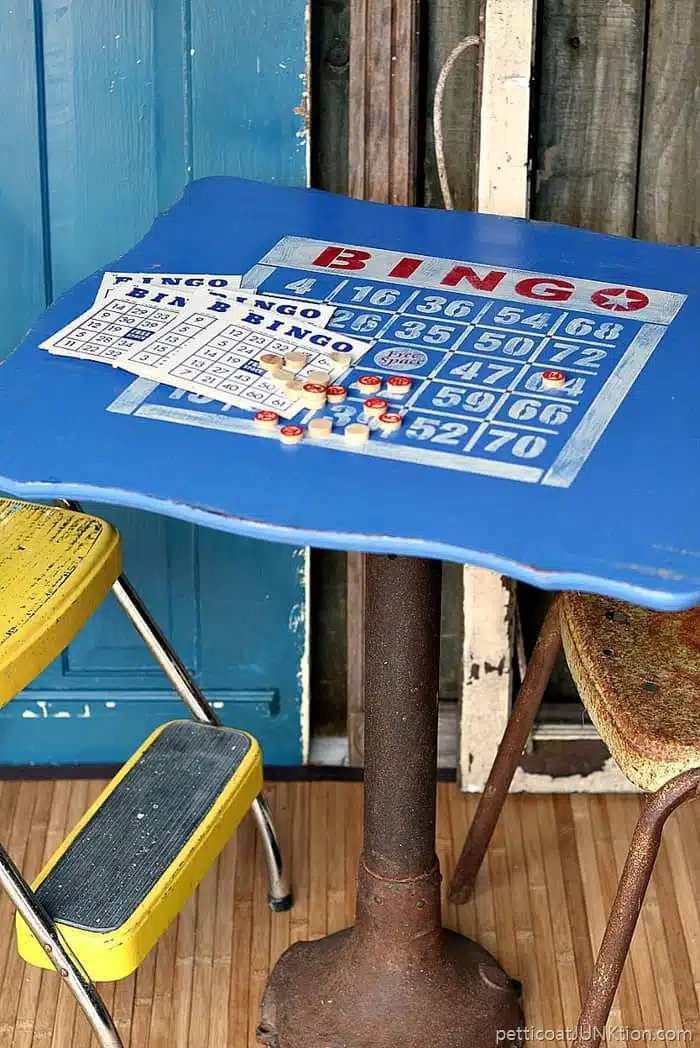 Bingo Stencil Game Table Idea