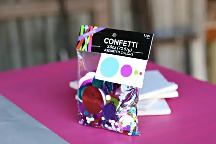 colorful confetti to make tile coasters