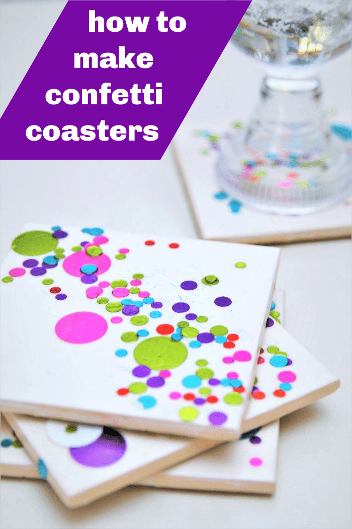 how to make confetti coasters