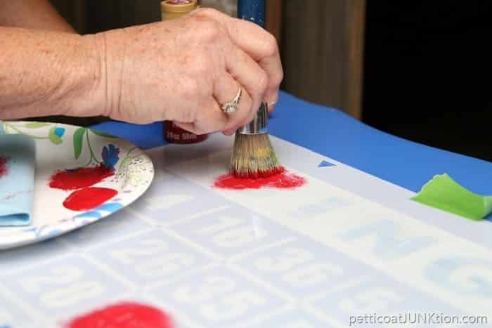 stenciling the Bingo