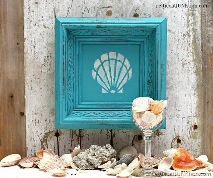 Coastal Decor: Painted And Stenciled Seashell Mirror