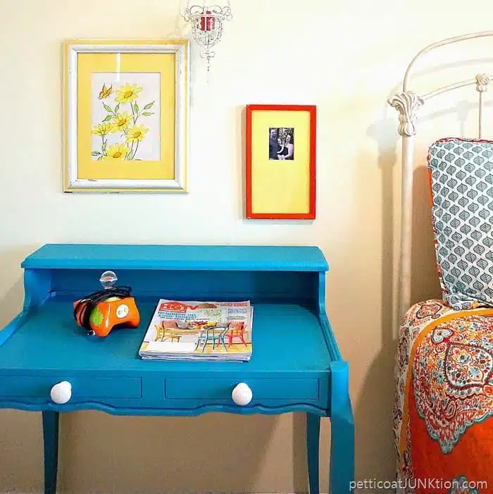 Navajo Blue Chroma Color Repurpose paint furniture project by Petticoat Junktion 1