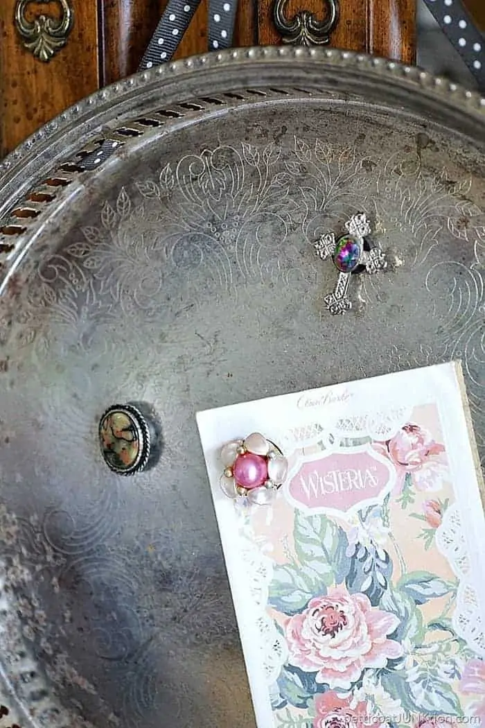 DIY Magnet Tray with vintage earring magnets