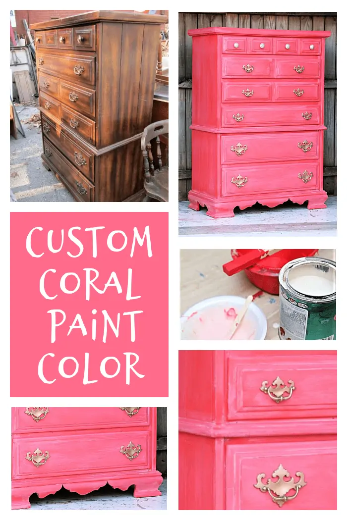 custom coral paint color made from leftover paint to save money