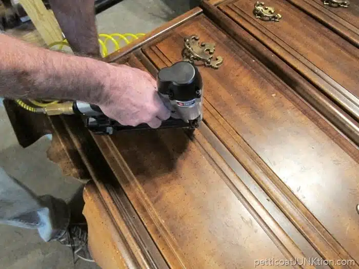 drawer front nailed to chest