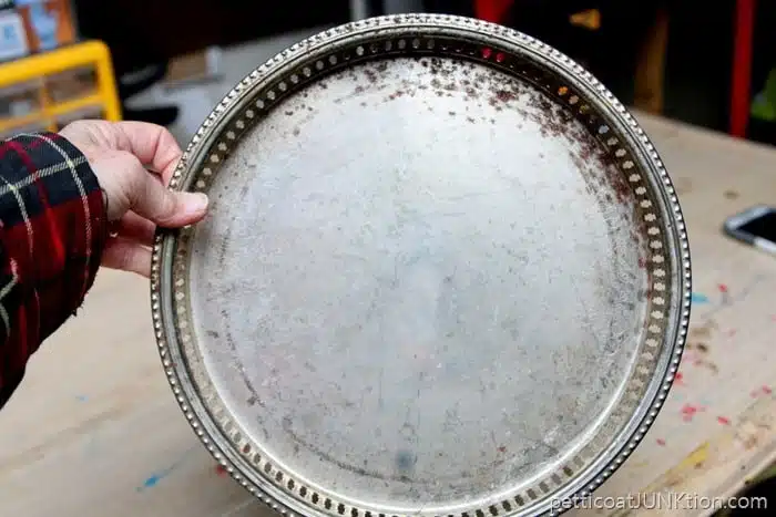 one dollor junkin find silver plated tray