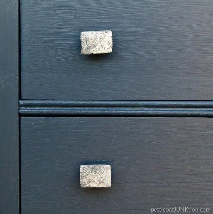 pretty knobs from Hobby Lobby look great against blue paint