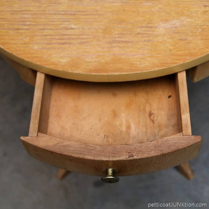 vintage blonde drum table