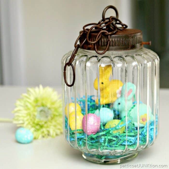 Easter Projects: Upcycling A Light Fixture, Mason Jars and a Terra Cotta Pot