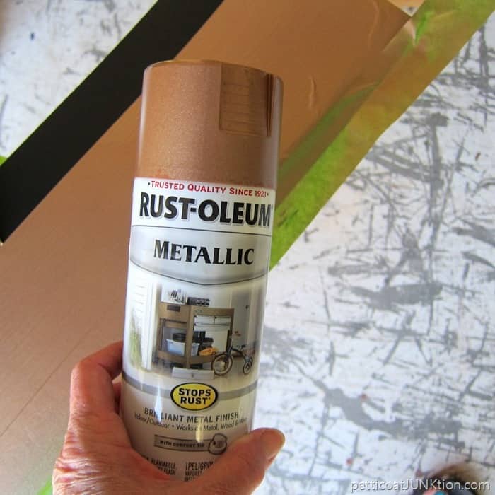 Rustoleum Metallic Rose gold paint for the furniture stripe