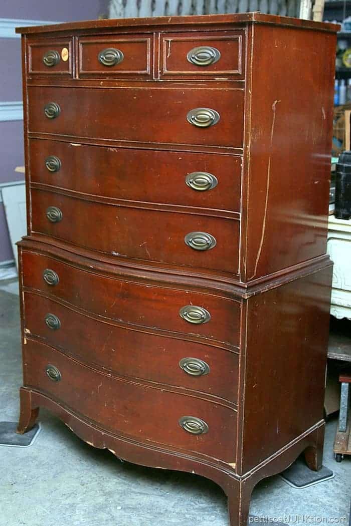 mahogany chest of drawers before paint