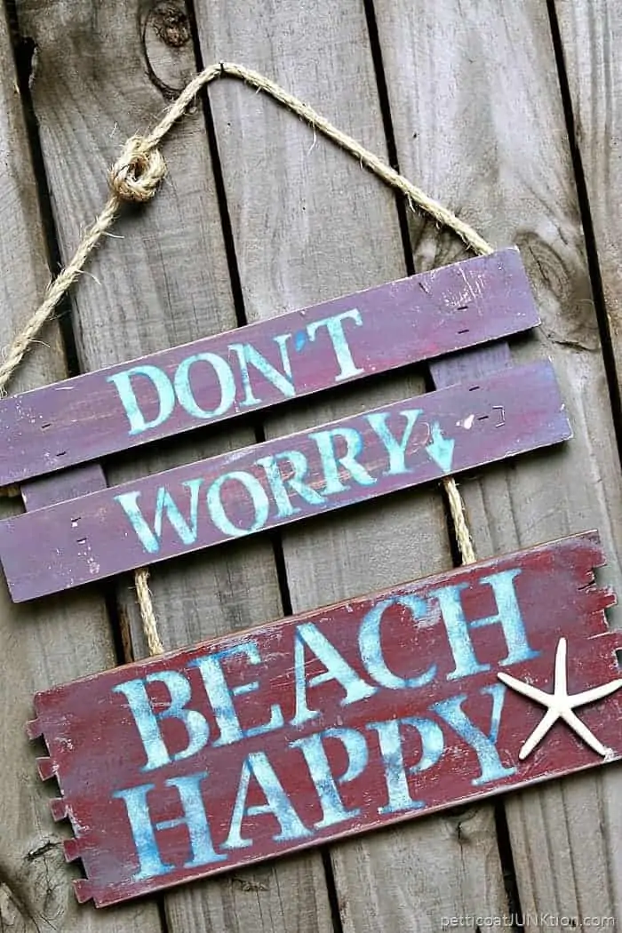 Beach Happy | Easy DIY Sign | No Worries