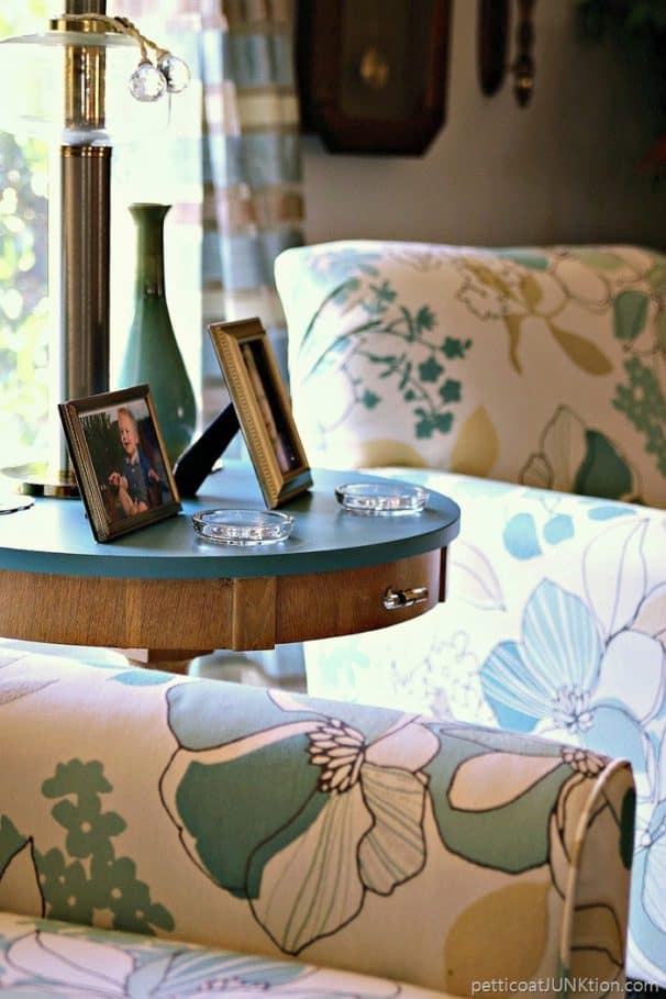 1950's blond table painted with latex paint