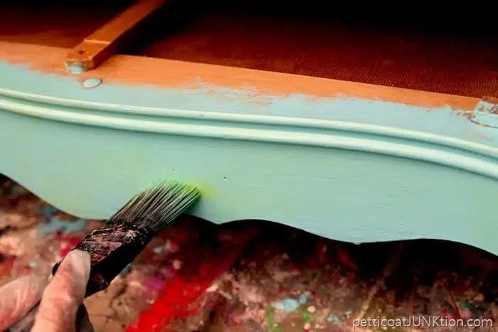adding depth to turquoise painted furniture