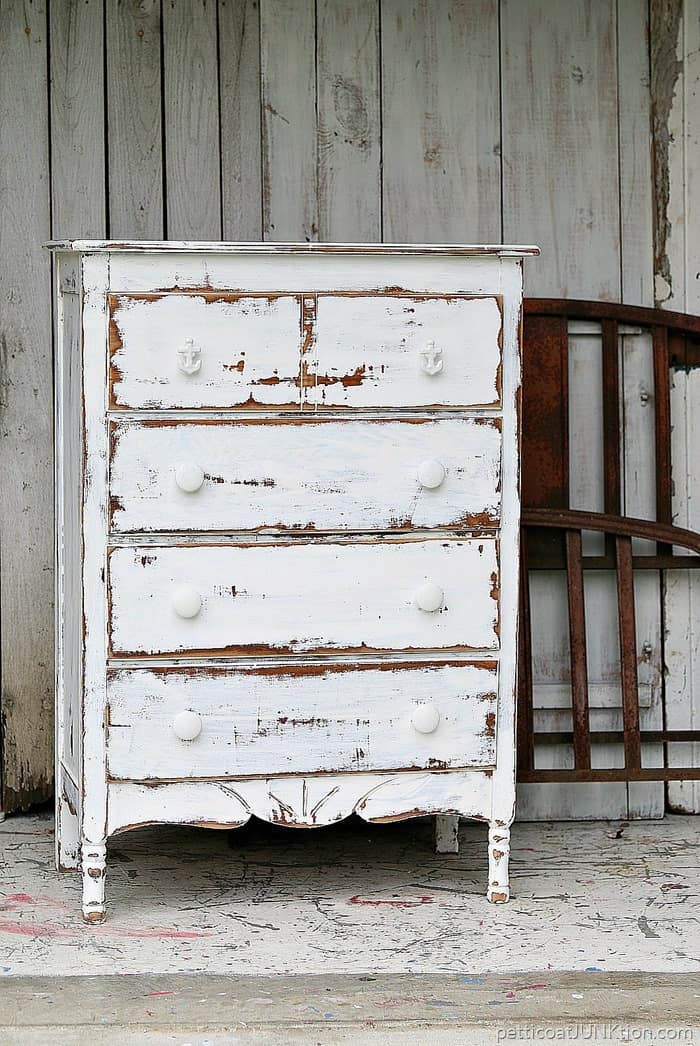 shabby chic white chest of drawers