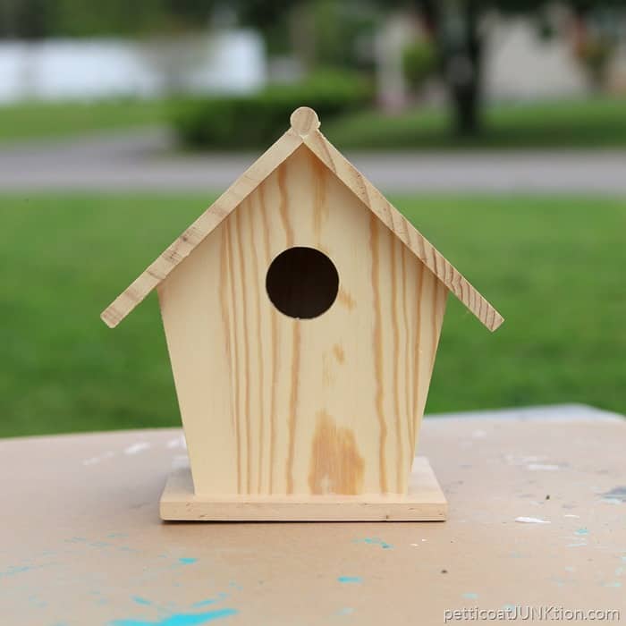 unfinished wood birdhouse