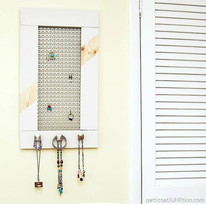Farmhouse Style Jewelry Organizer you can make at The Home Depot DIH Workshop