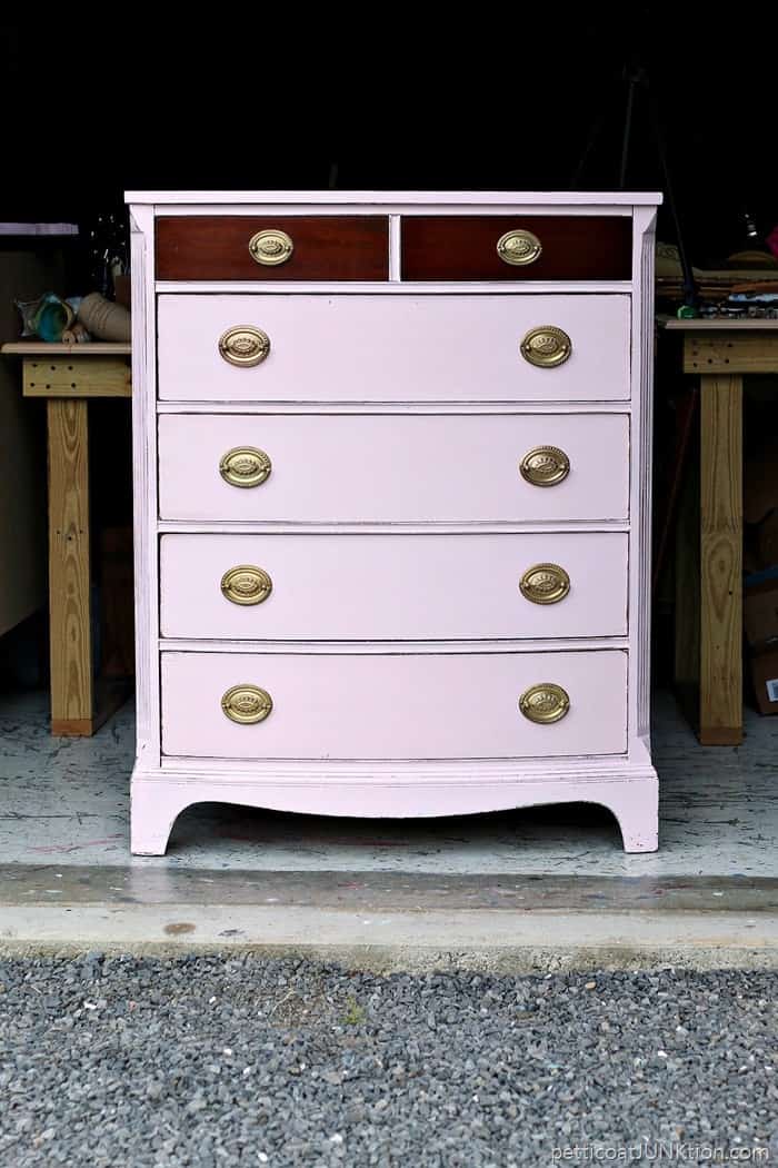 Two Tone Furniture Barely Pink & Original Wood Finish