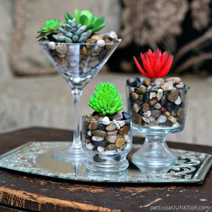 faux succulents display