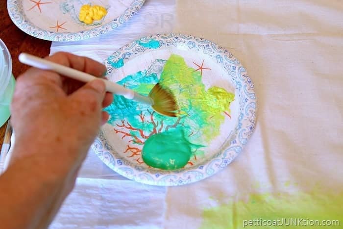 mixing watercolors together