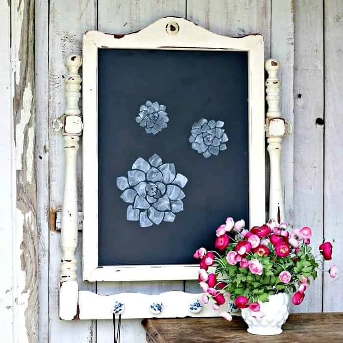 Make A Large Chalkboard Using A Mirror Frame