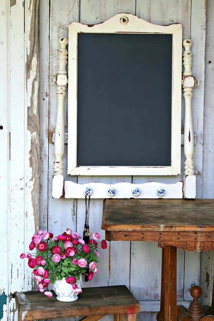 White Framed Chalkboard Has A Few Hang Ups Petticoat Junktion