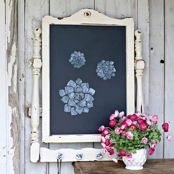 How To Make A Large Chalkboard Using An Old Furniture Mirror Frame