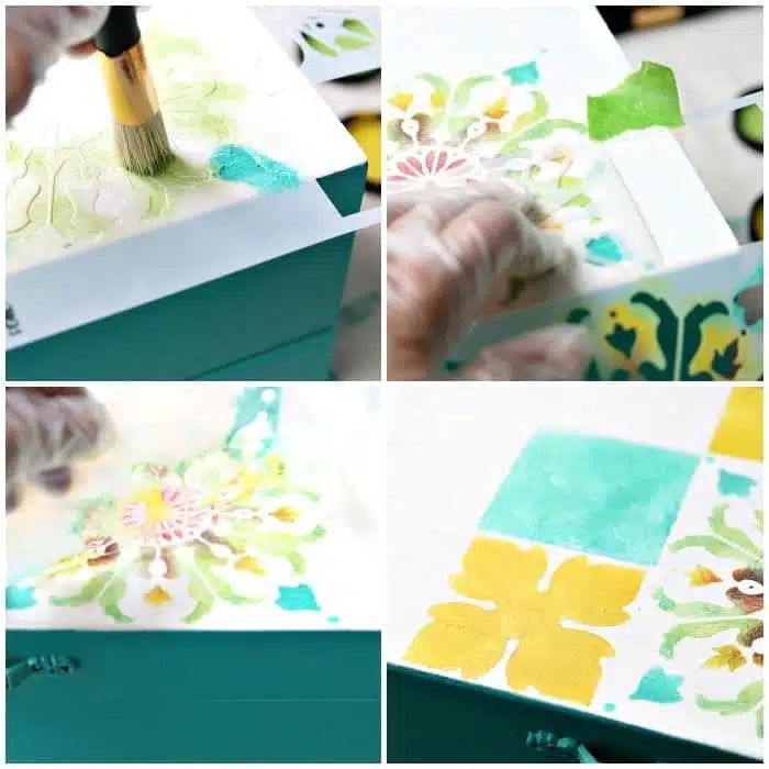 how to stencil a tile design