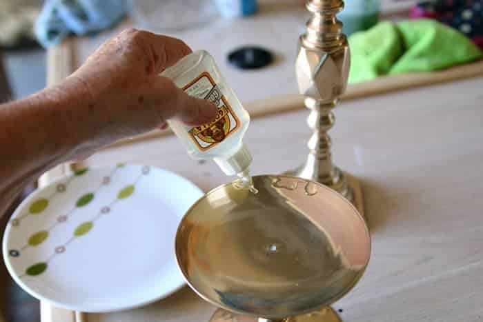 Gorilla Glue for attaching plate to brass candlestick