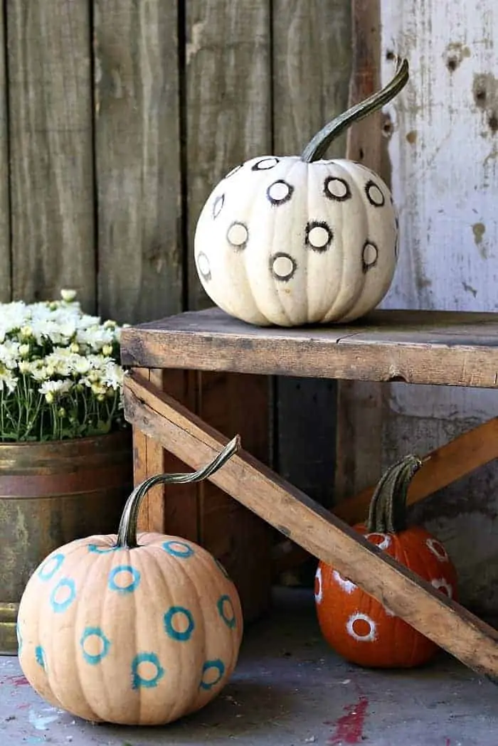 Painted Pumpkins with total eclipse design