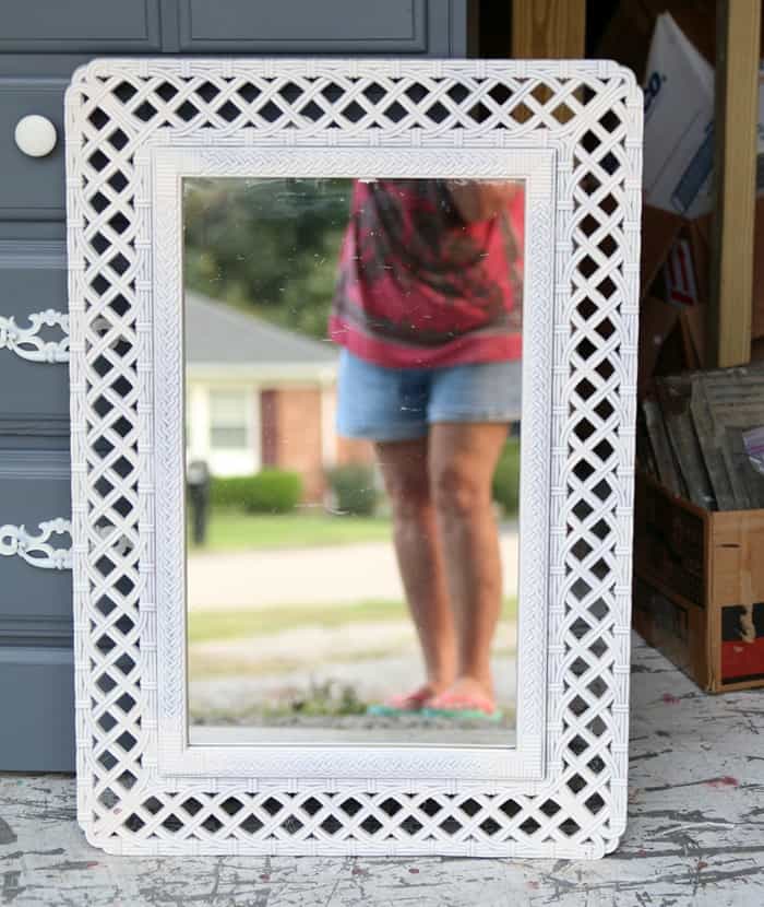 spray paint a thrift store mirror