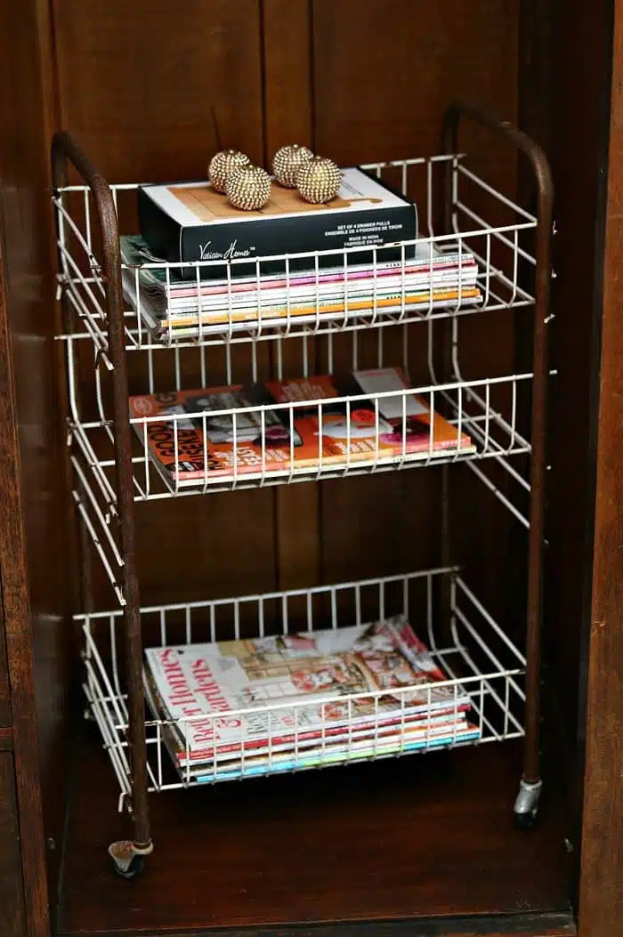 rusty metal cart for magazine storage shop my house