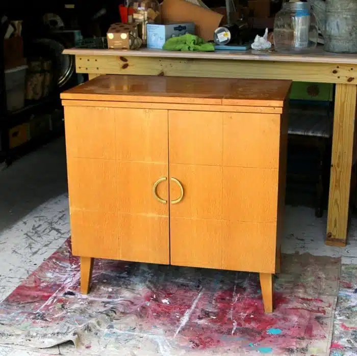 sewing cabinet before makeover