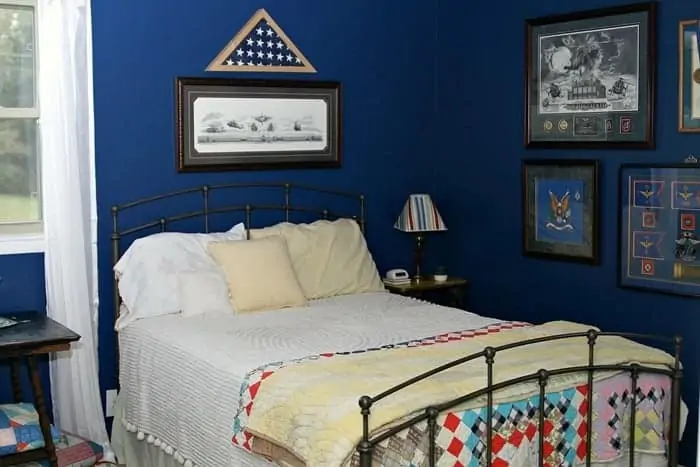 Blue guest bedroom