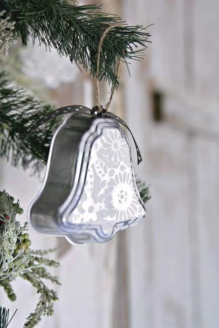 5 Christmas Silver Bell Metal Ornament by Place & Time