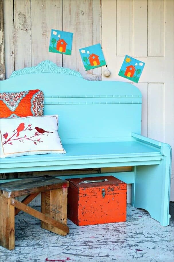 how to make a bench using a headboard and footboard