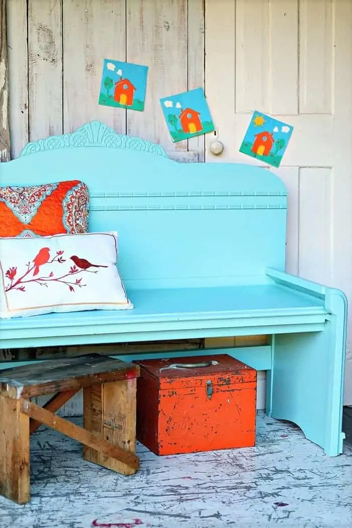 how to make a bench using a headboard and footboard