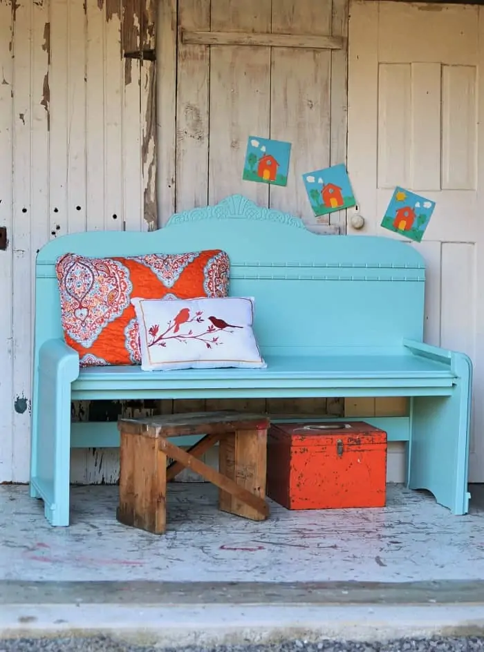how to make a headboard bench using a vintage waterfall bed headboard and footboard 