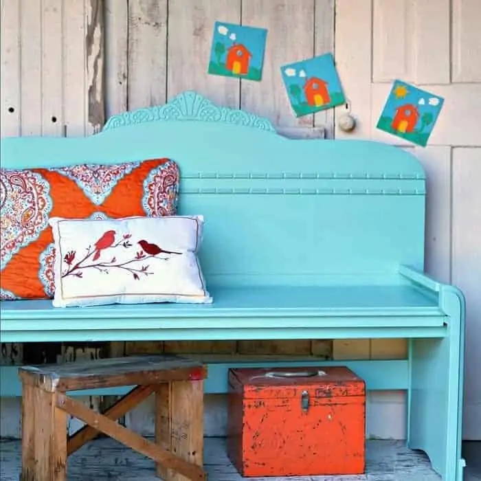 how to paint a diy headboard bench