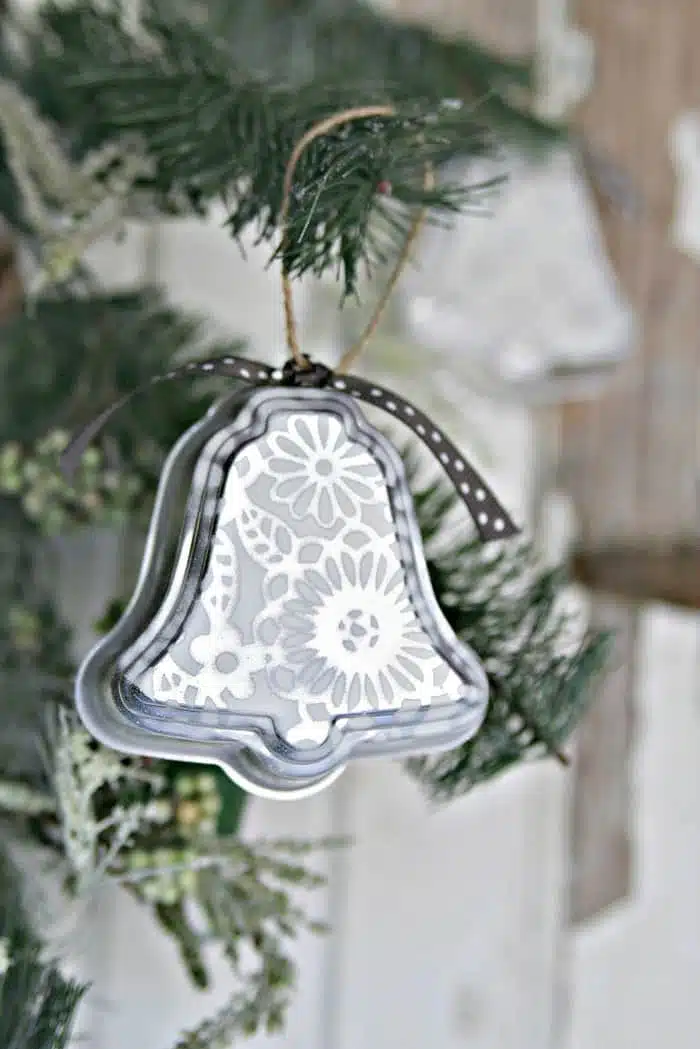 silver bell Christmas Ornament handmade by Petticoat Junktion 1