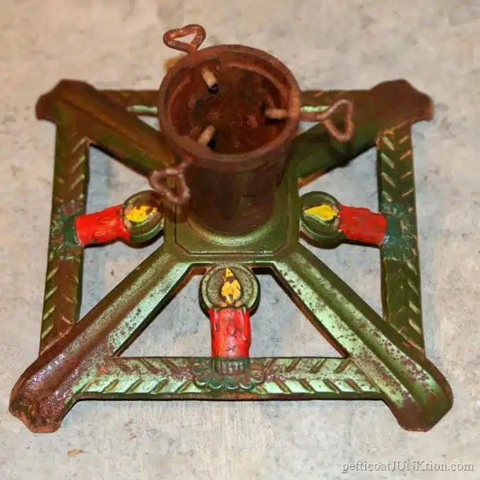 Antique Iron Christmas Tree Stand And More Vintage Ornaments