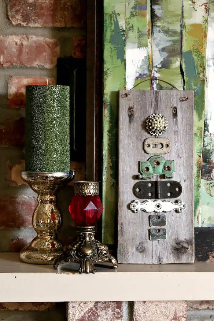 Christmas tree wall decor made from reclaimed and upcycled items by Petticoat Junktion