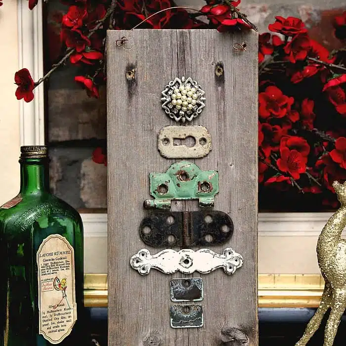 recycle and repurpose vintage hardware into a Christmas tree