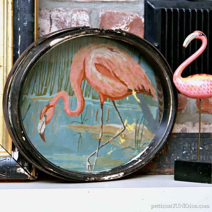 Vintage Paint By Number Pink Flamingo