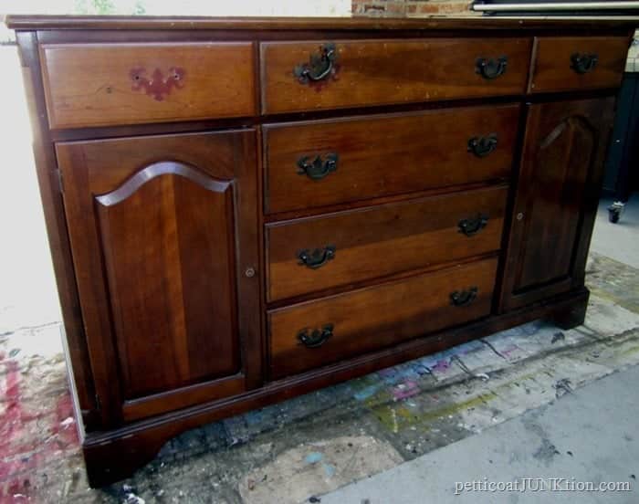 buffet or sideboard before paint makeover