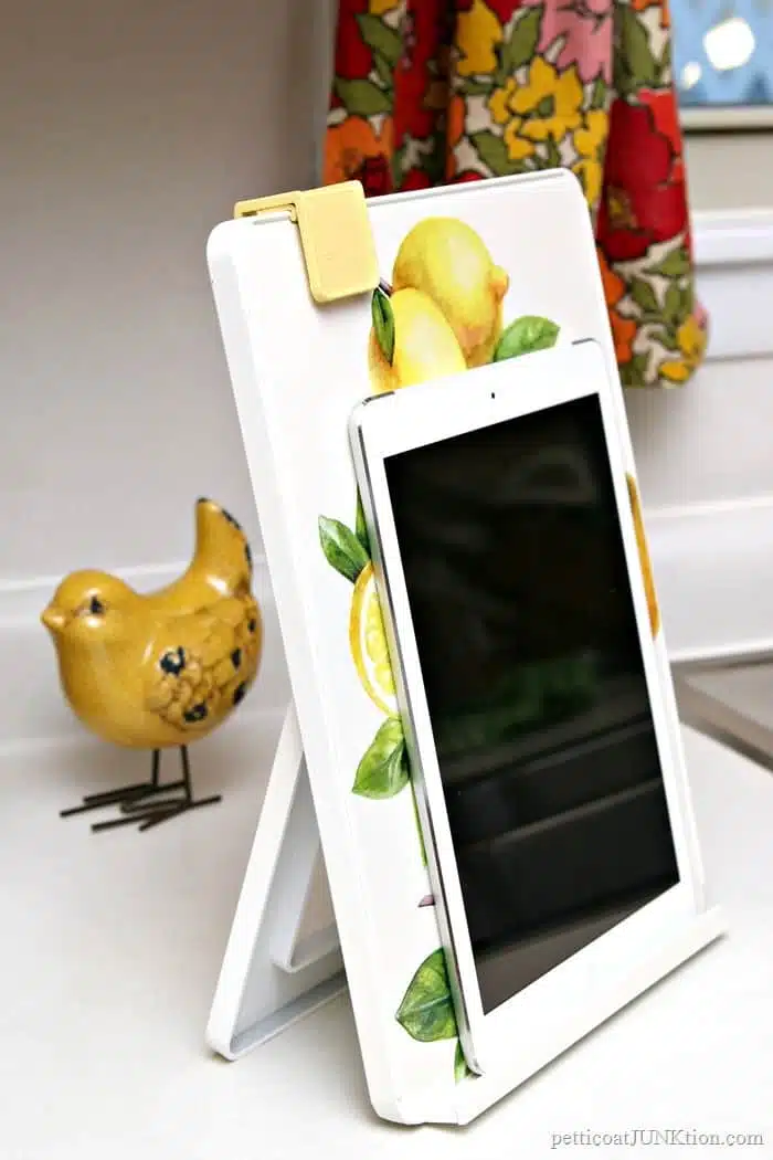 make an iPad stand holder from a thrifty find