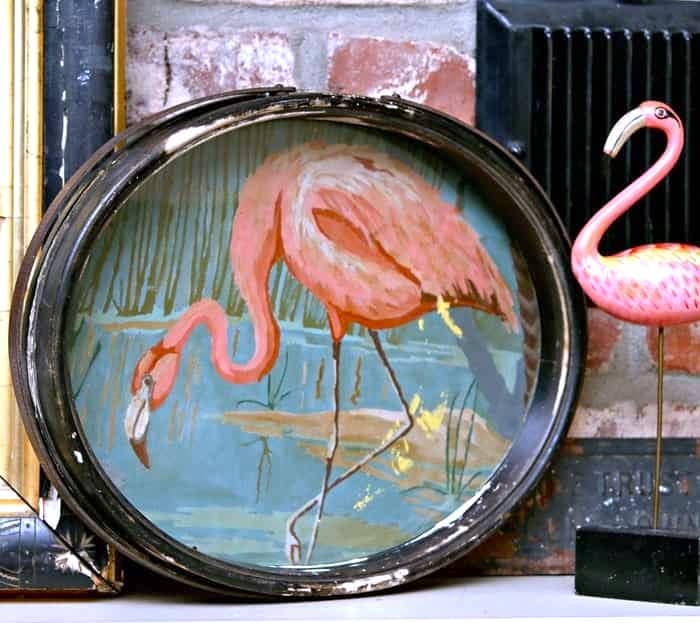 pink flamingo paint by number vintage