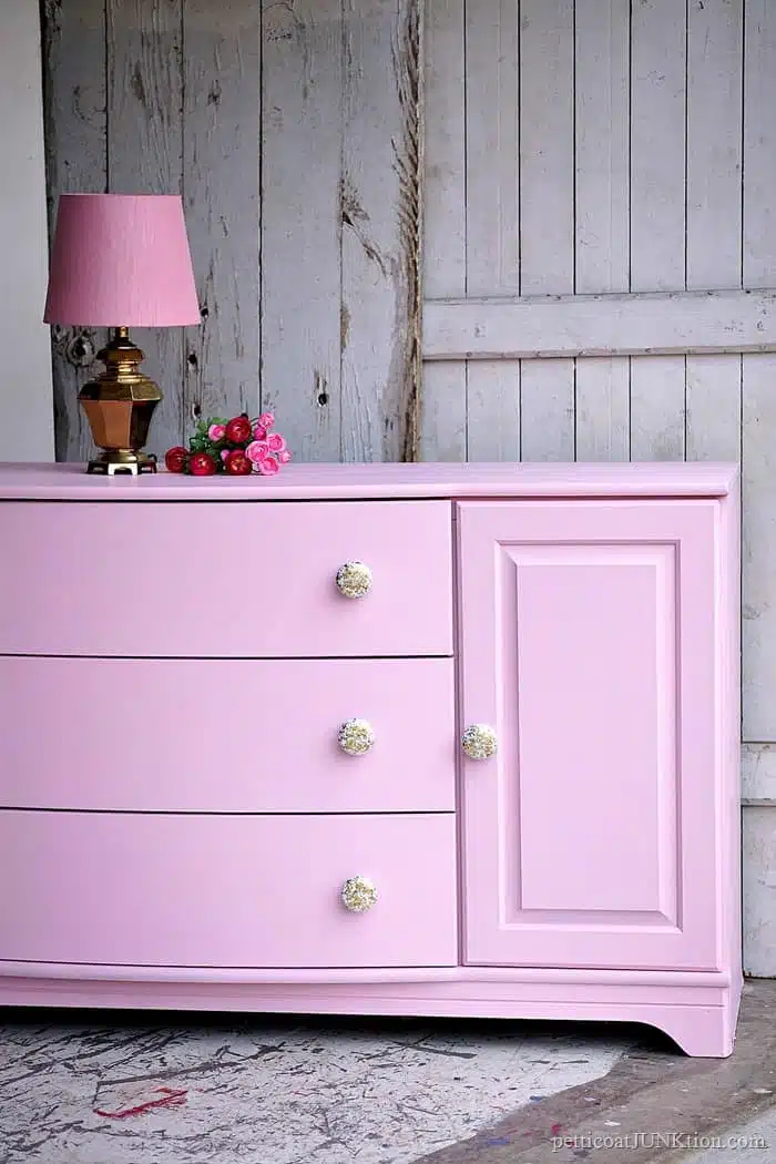 How To Make Glitter Knobs For Pretty Pink Furniture